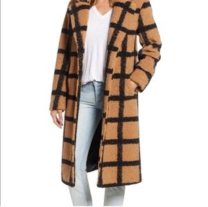 ISO NVLT BERBER CHECKED COAT ANTHROPOLOGIE  XL